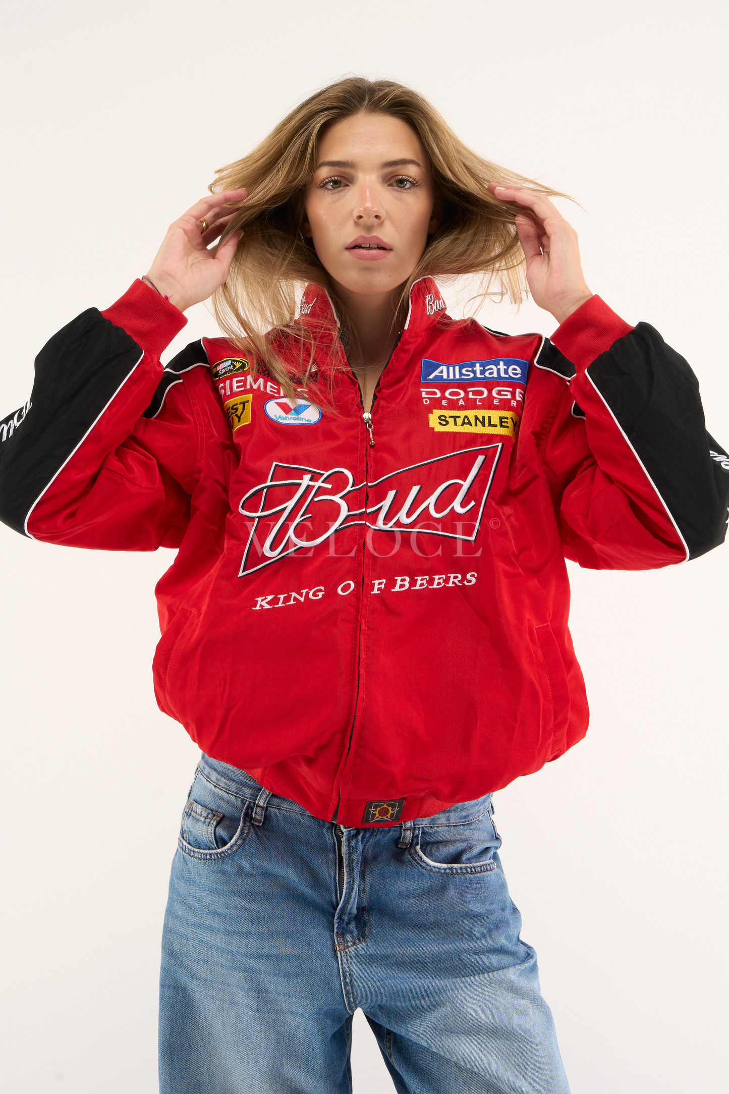 Budweiser Racing Vintage Jacket - NASCAR Red Edition - VELOCE