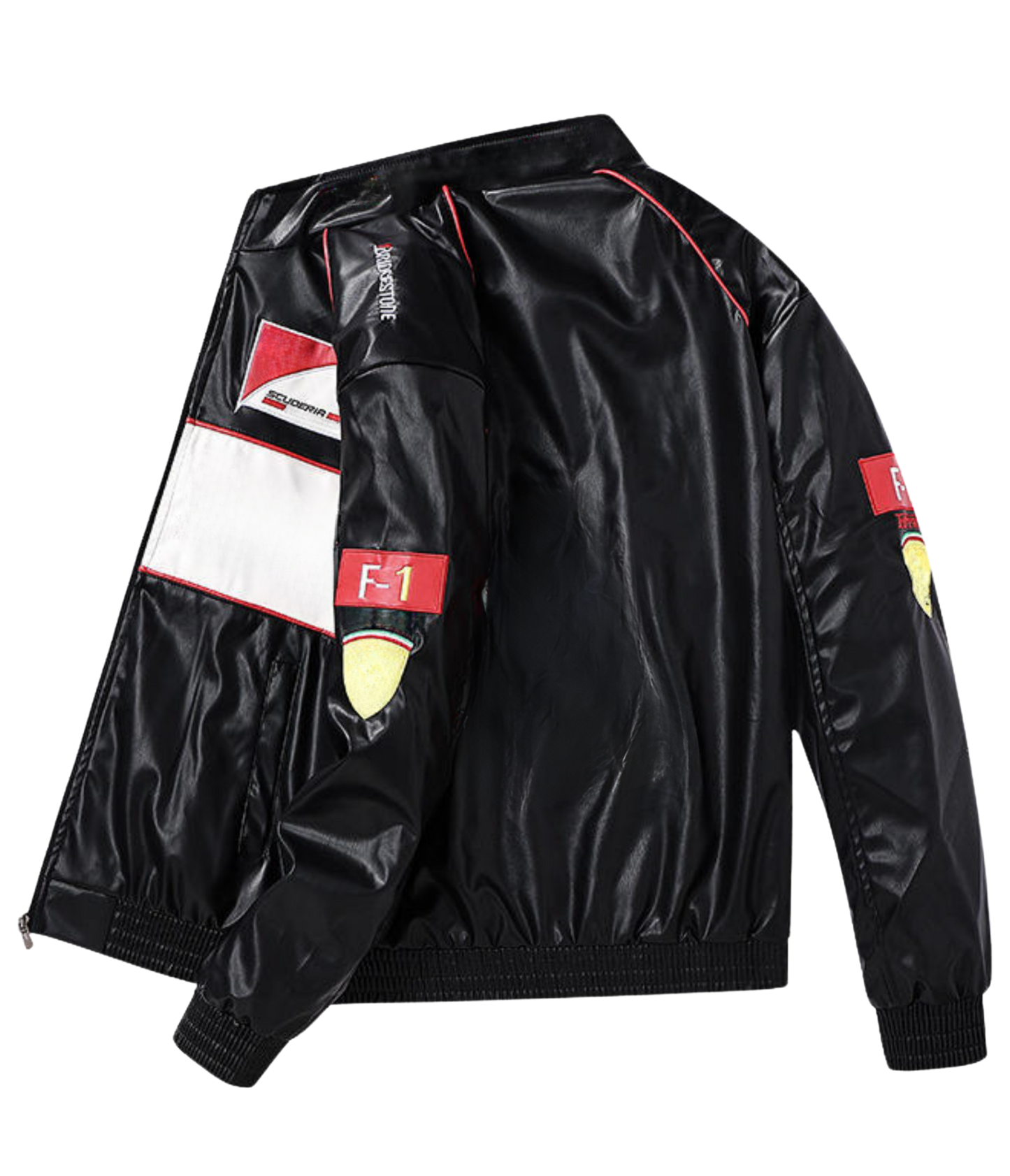 F1 Vintage Leather Jacket - White Edition - VELOCE