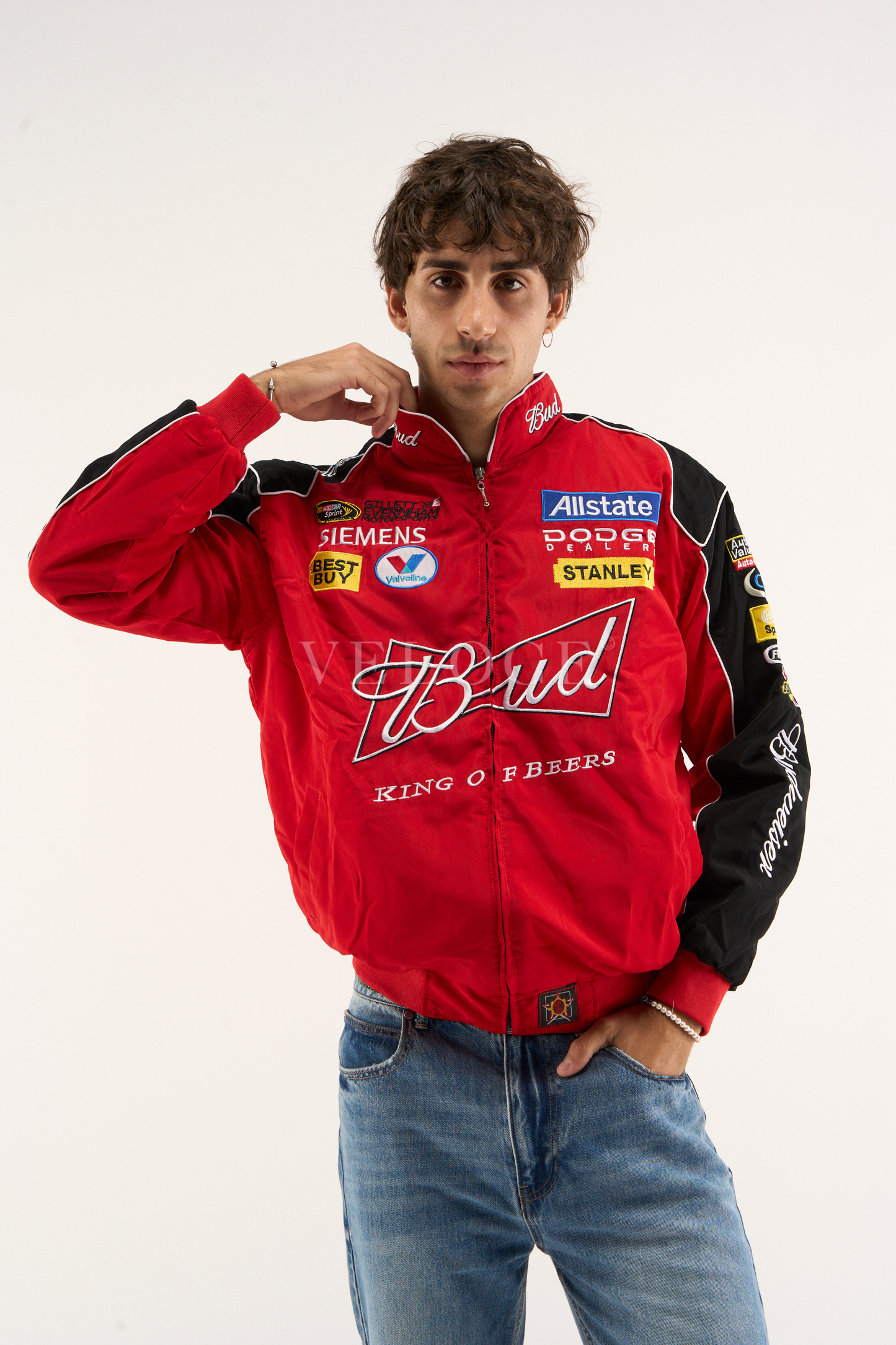 Budweiser Racing Vintage Jacket - NASCAR Red Edition - VELOCE