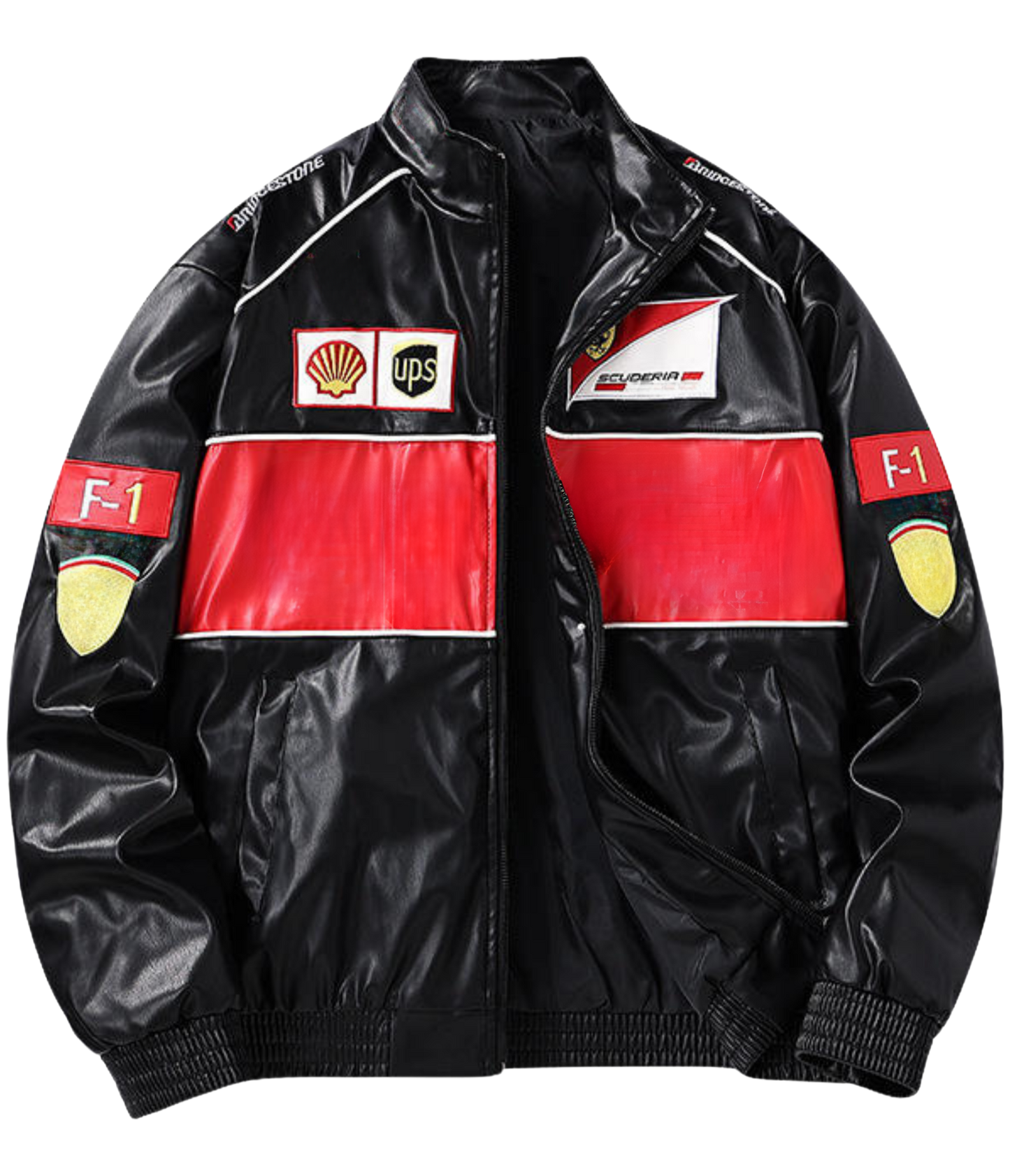 F1 Vintage Leather Jacket - Red Edition - VELOCE