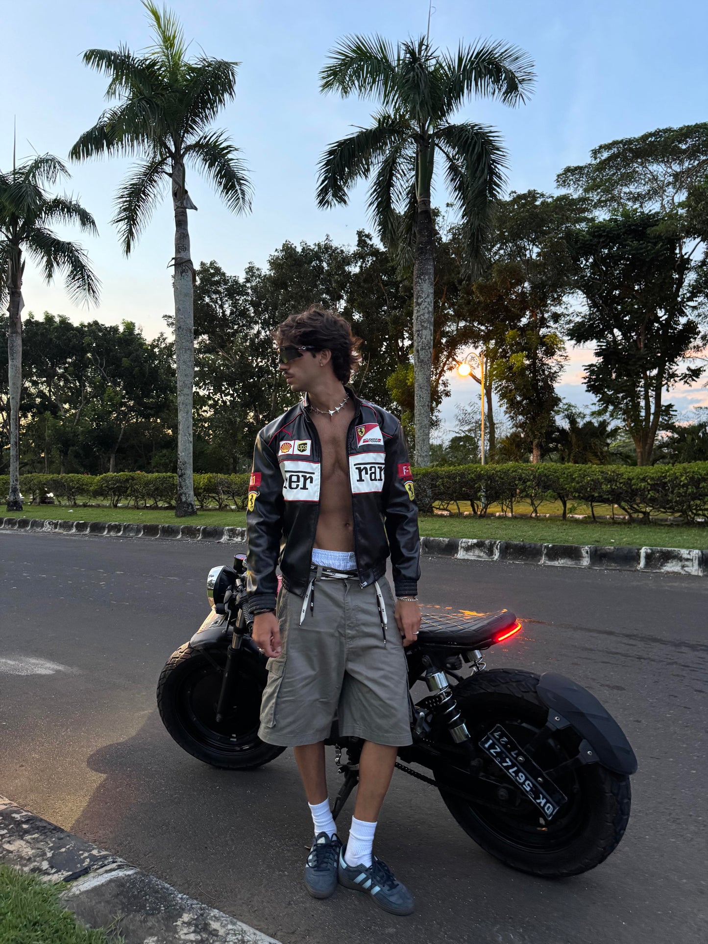 Ferrari F1 Vintage Leather Jacket - White Edition