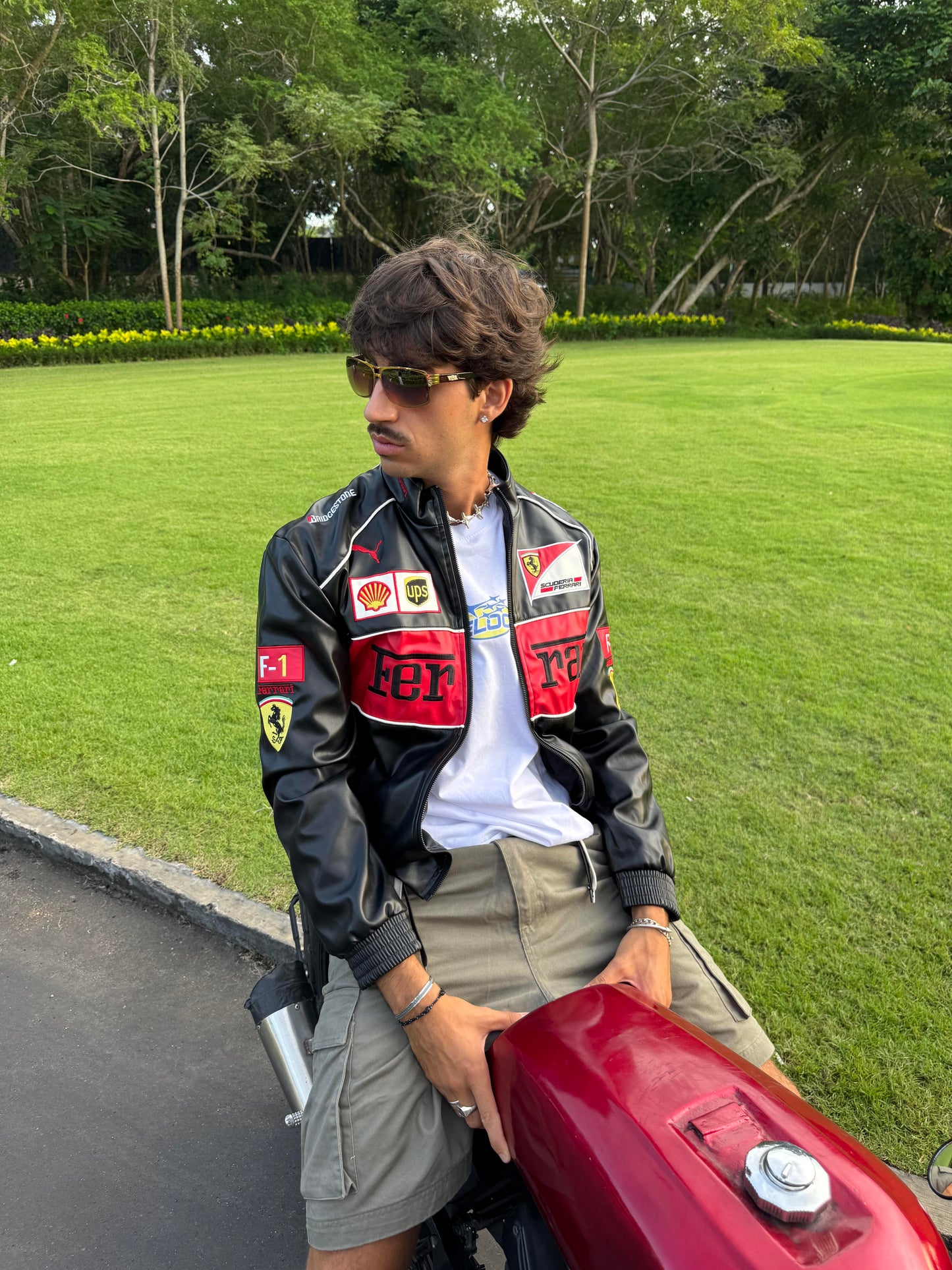 Ferrari F1 Vintage Leather Jacket - Red Edition