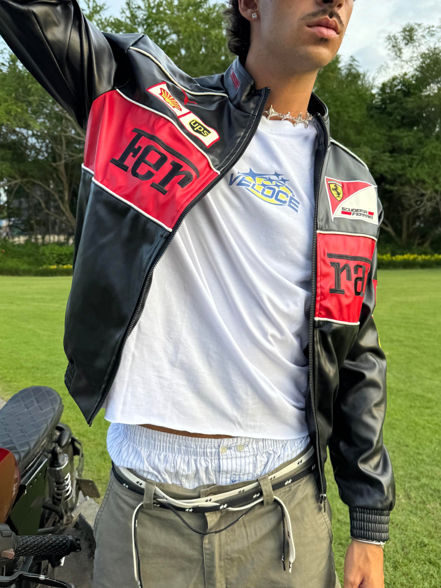 Ferrari F1 Vintage Leather Jacket - Red Edition