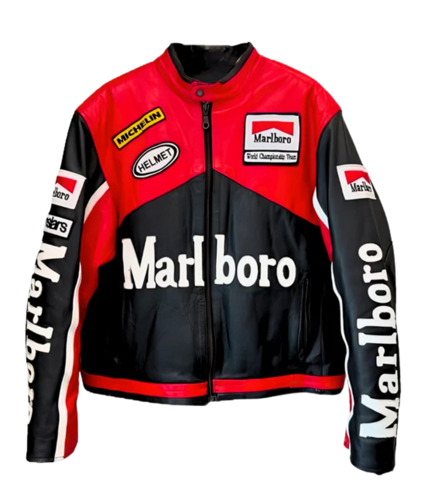 Marlboro Racing Leather Jacket - Black Edition - VELOCE