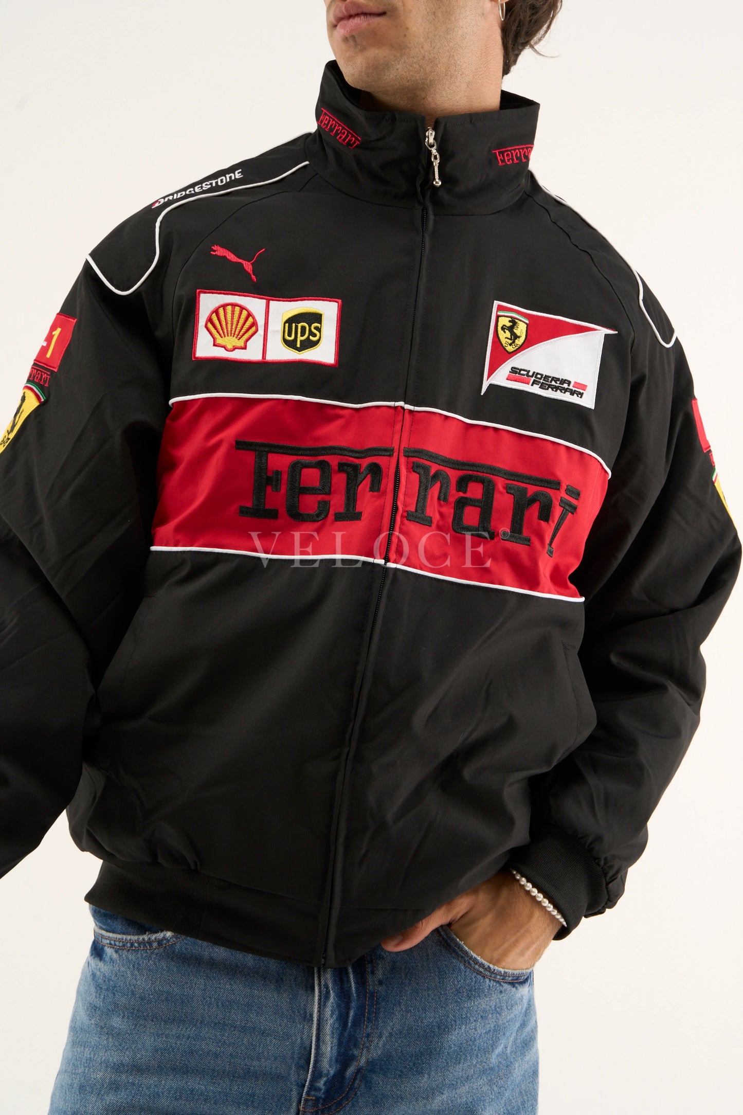 F*RRARI F1 Vintage Racing Jacket - Black Edition