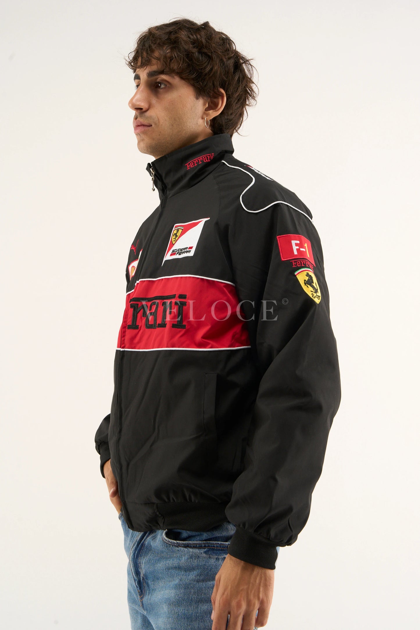 F*RRARI F1 Vintage Racing Jacket - Black Edition