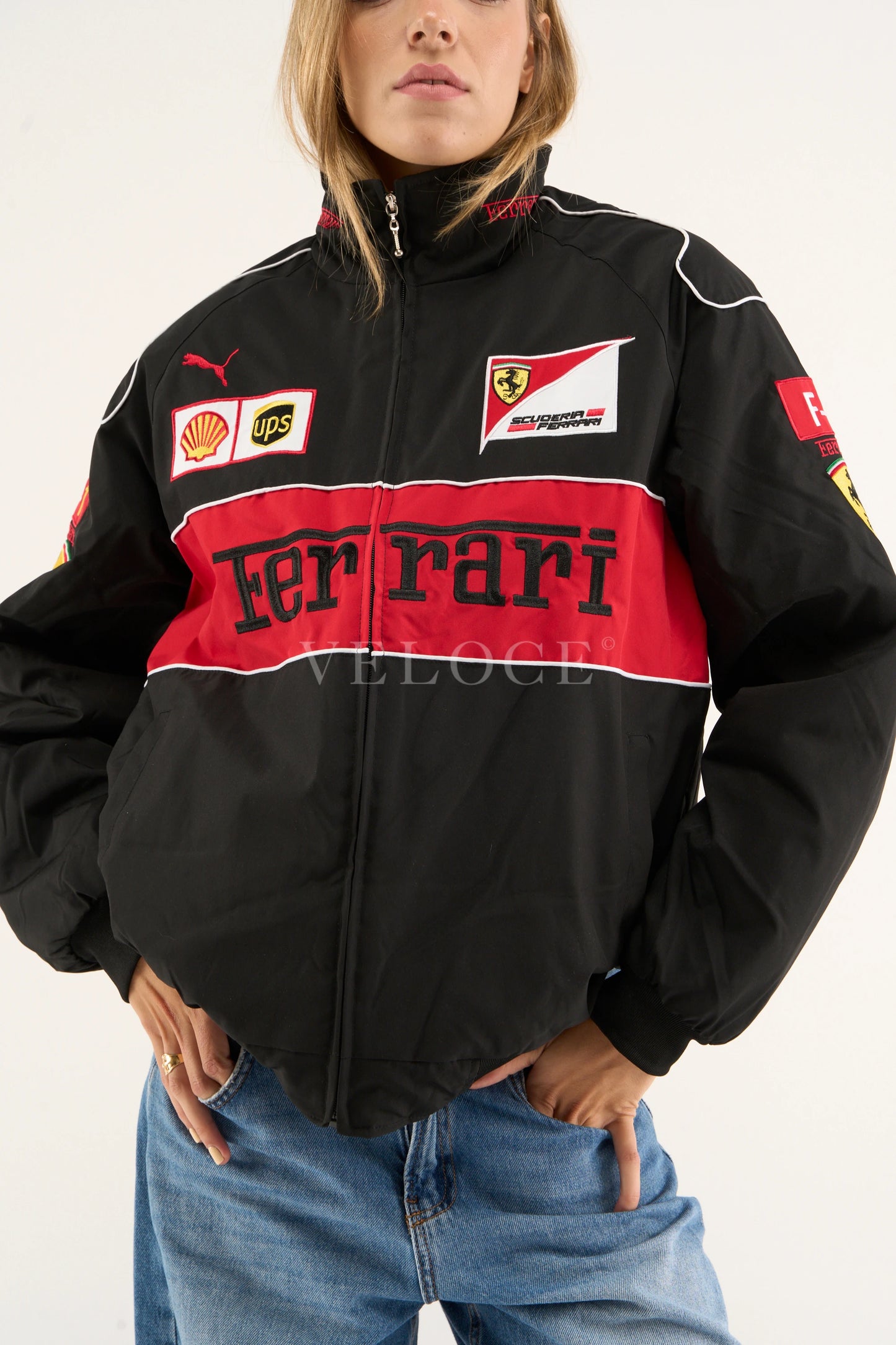 F*RRARI F1 Vintage Racing Jacket - Black Edition