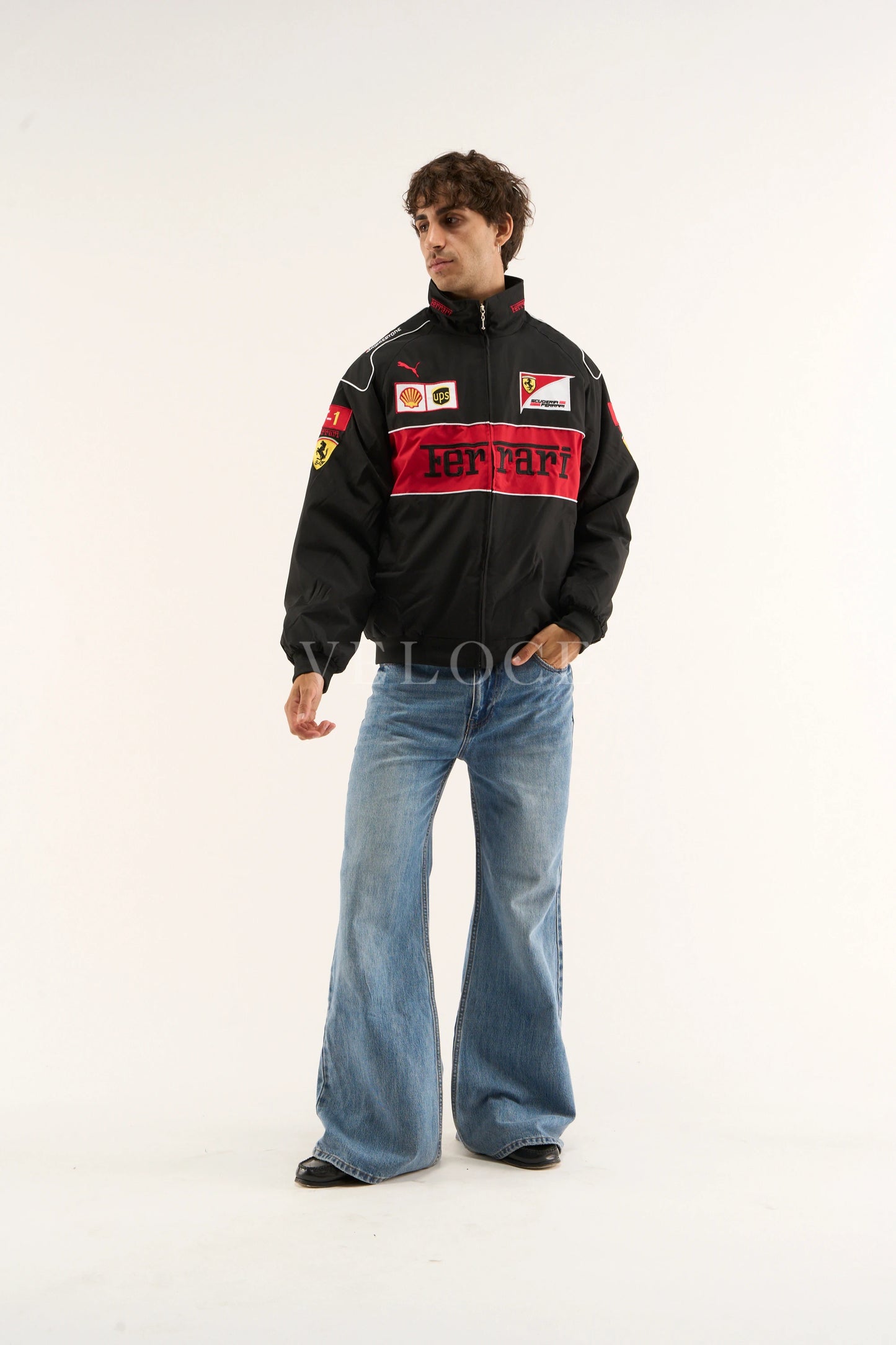 F*RRARI F1 Vintage Racing Jacket - Black Edition