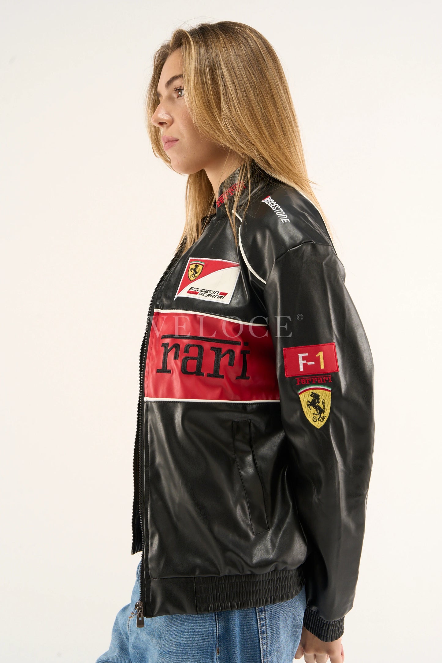 F*RRARI F1 Vintage Leather Jacket - Red Edition