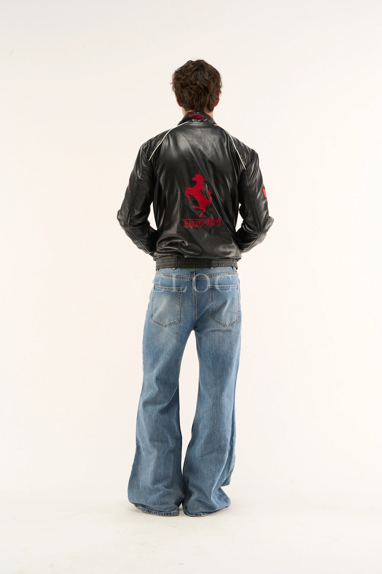 F*RRARI F1 Vintage Leather Jacket - Red Edition