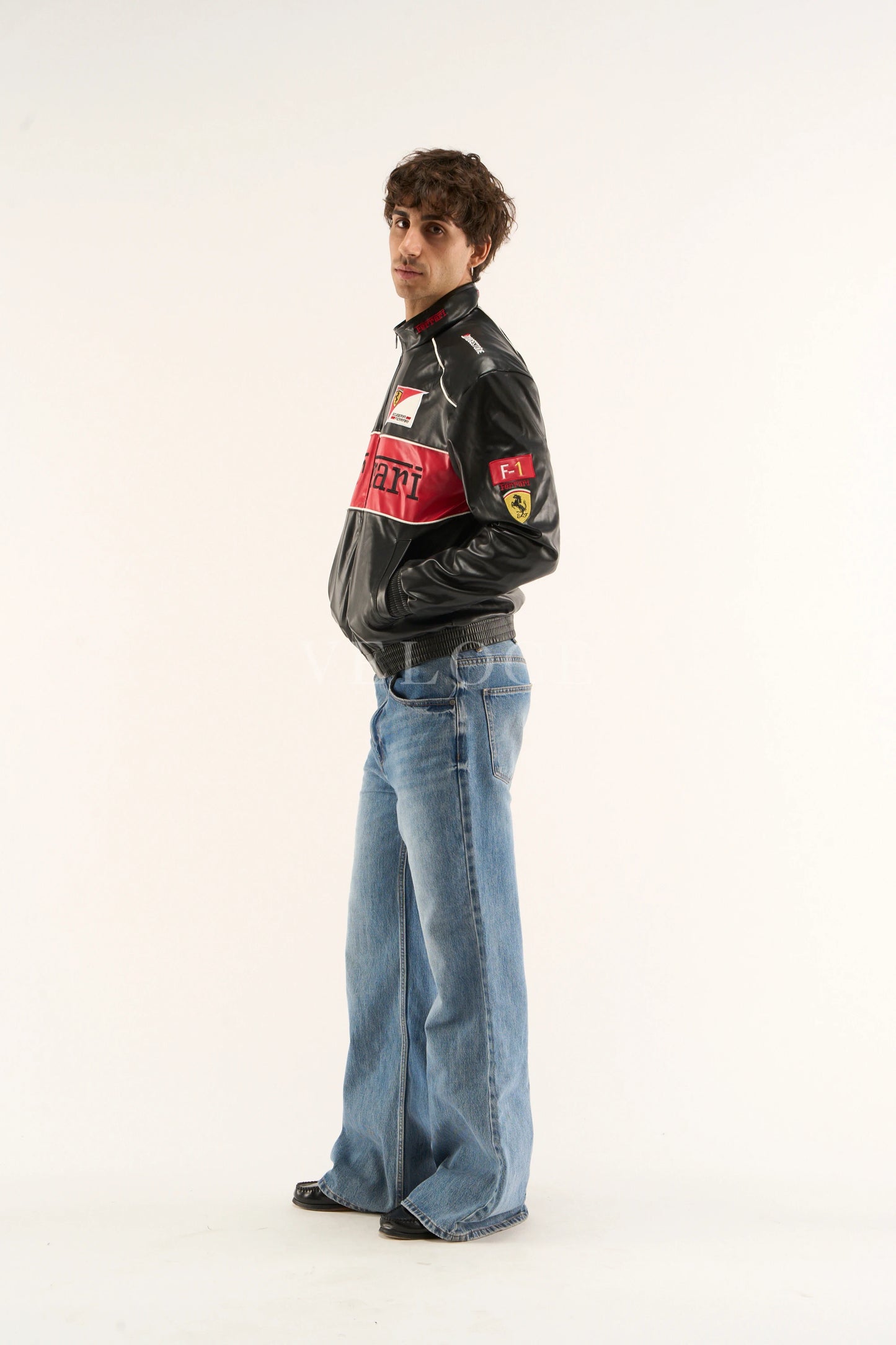 F*RRARI F1 Vintage Leather Jacket - Red Edition
