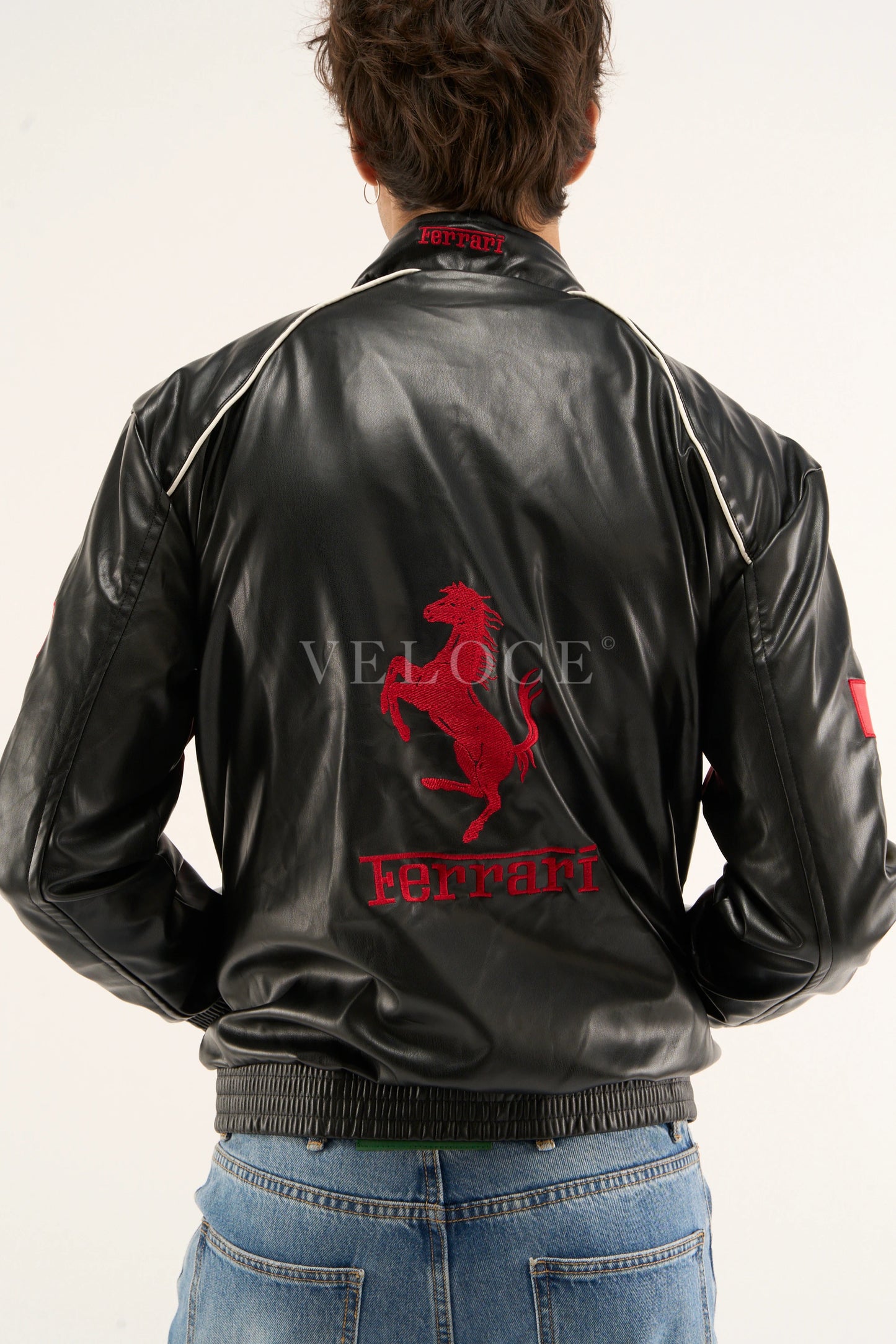 F*RRARI F1 Vintage Leather Jacket - Red Edition