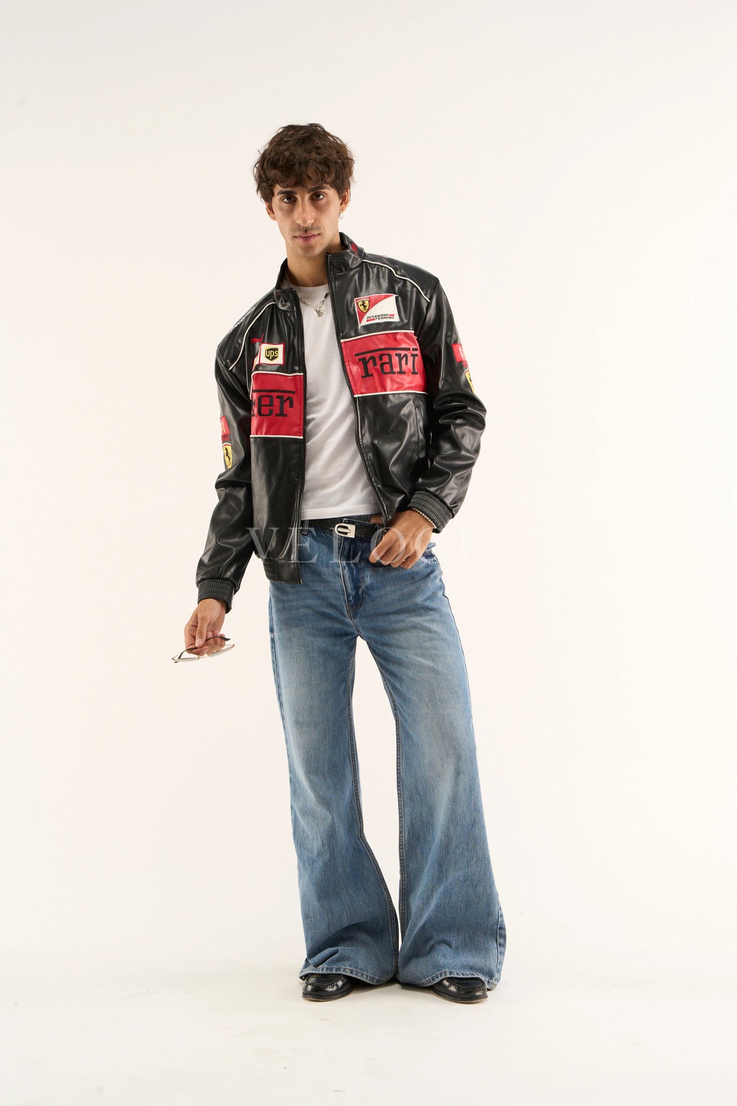 F*RRARI F1 Vintage Leather Jacket - Red Edition