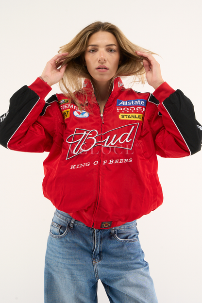 Budweiser Racing Vintage Jacket - NASCAR Red Edition - VELOCE