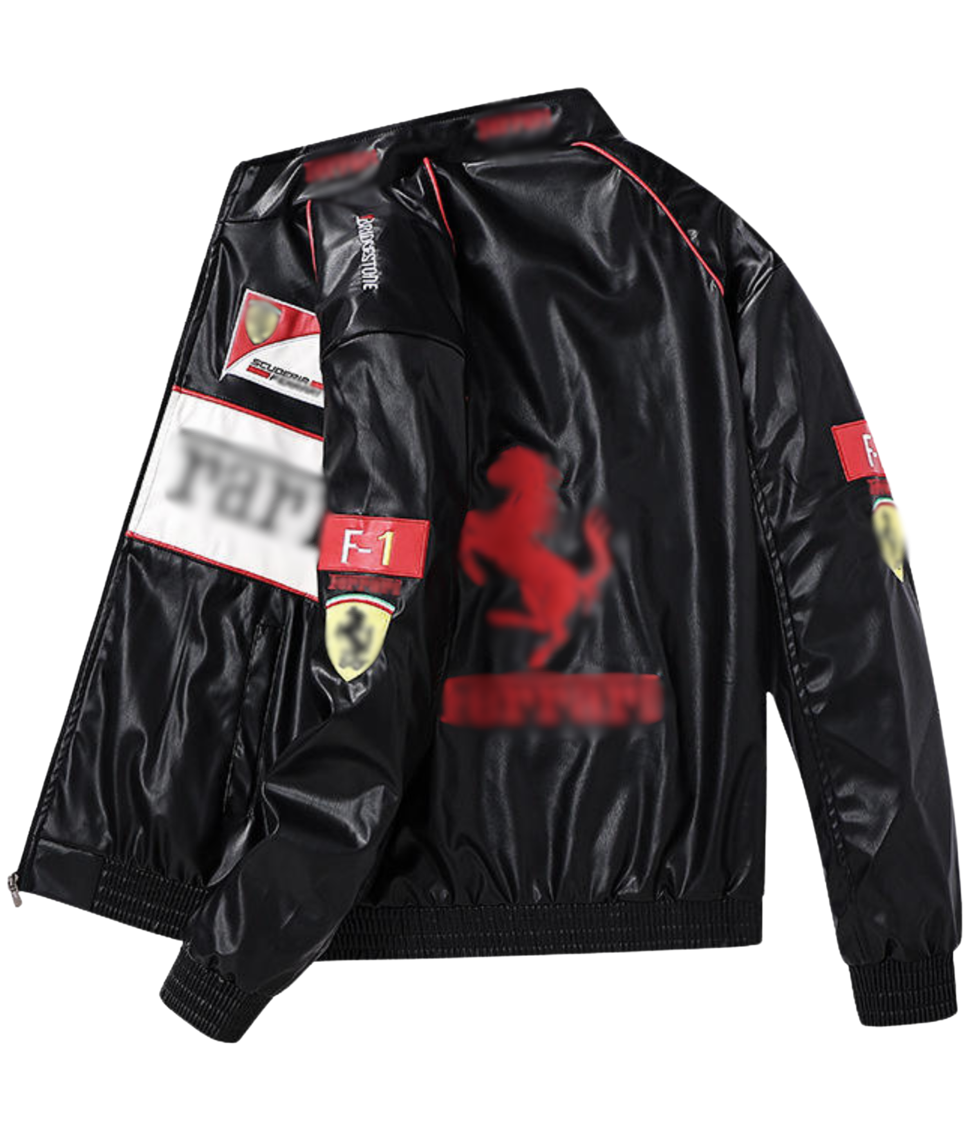F*RRARI F1 Vintage Leather Jacket - White Edition - VELOCE
