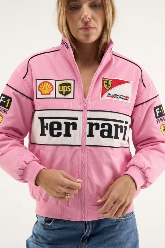 Ferrari F1 Vintage Racing Jacket - Pink Edition