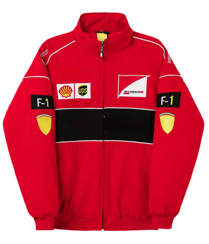 F1 Vintage Racing Jacket - Red Edition - VELOCE