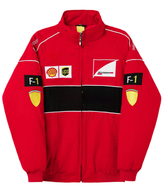 F1 Vintage Racing Jacket - Red Edition - VELOCE