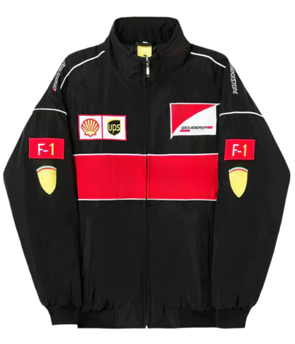 F1 Vintage Racing Jacket - Black Edition - VELOCE
