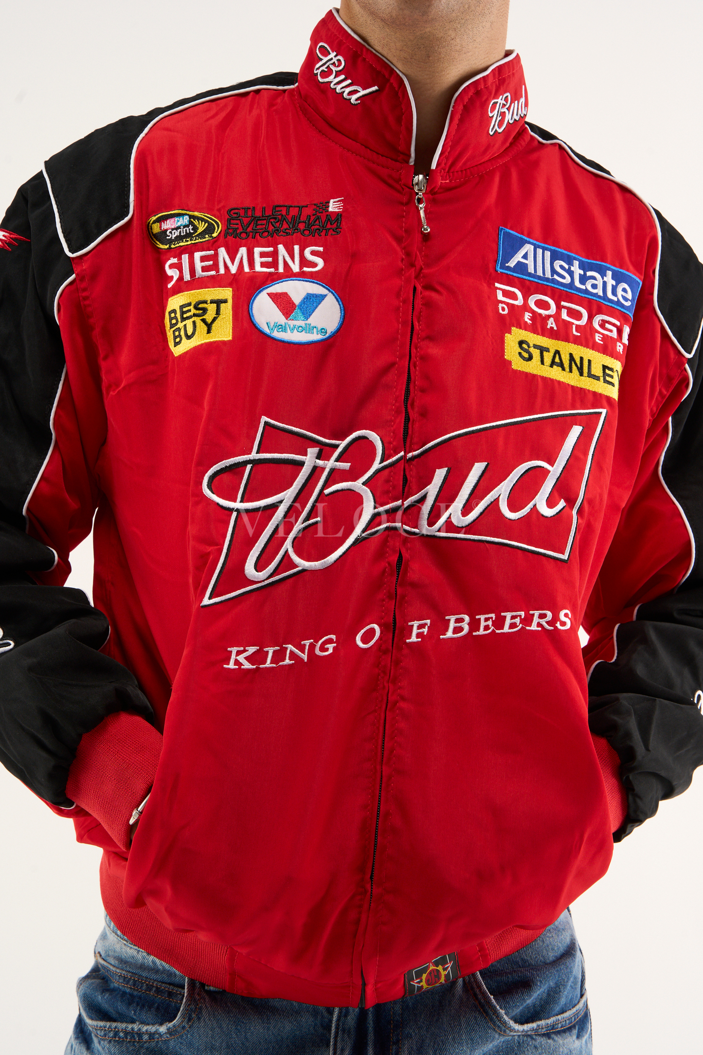 Budweiser Racing Vintage Jacket - NASCAR Red Edition - VELOCE
