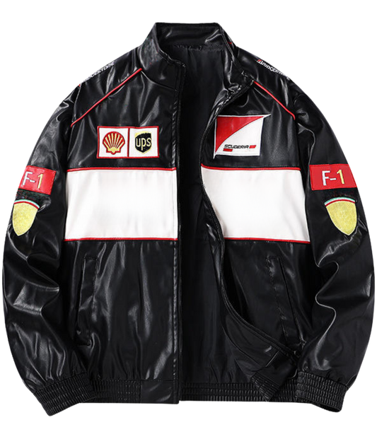 F1 Vintage Leather Jacket - White Edition