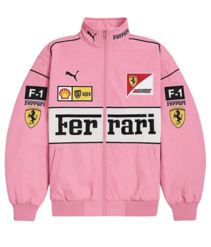 F*RRARI F1 Vintage Racing Jacket - Pink Edition