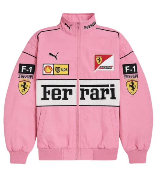 F*RRARI F1 Vintage Racing Jacket - Pink Edition