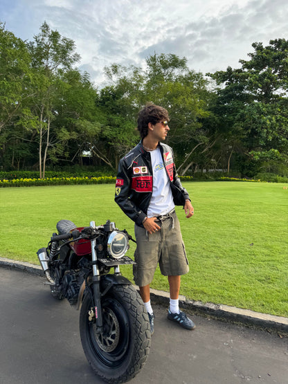 Ferrari F1 Vintage Leather Jacket - Red Edition