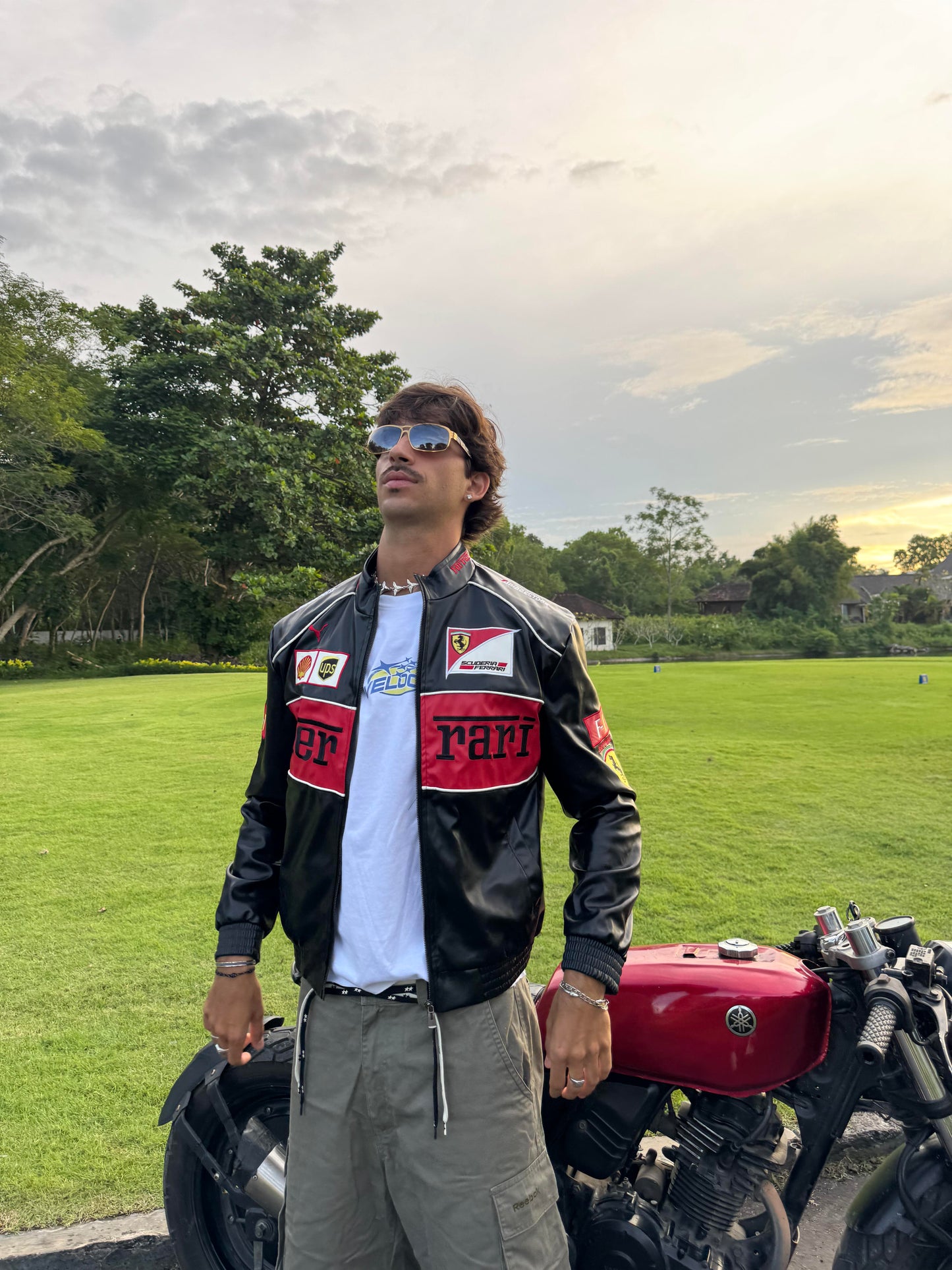 Ferrari F1 Vintage Leather Jacket - Red Edition