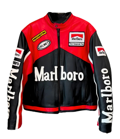 Marlboro Racing Leather Jacket - Black Edition - VELOCE