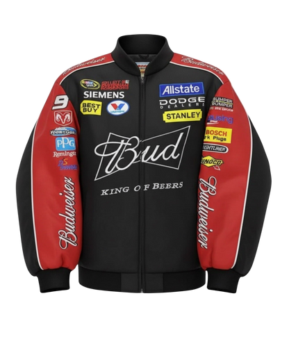 Budweiser Vintage Racing Jacket - NASCAR Black Edition - VELOCE