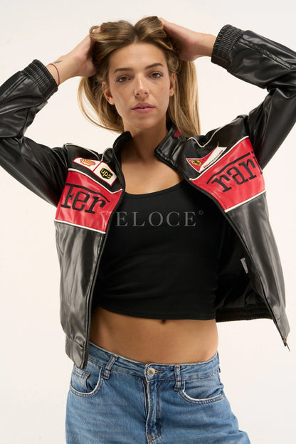Ferrari F1 Vintage Leather Jacket - Red Edition - VELOCE