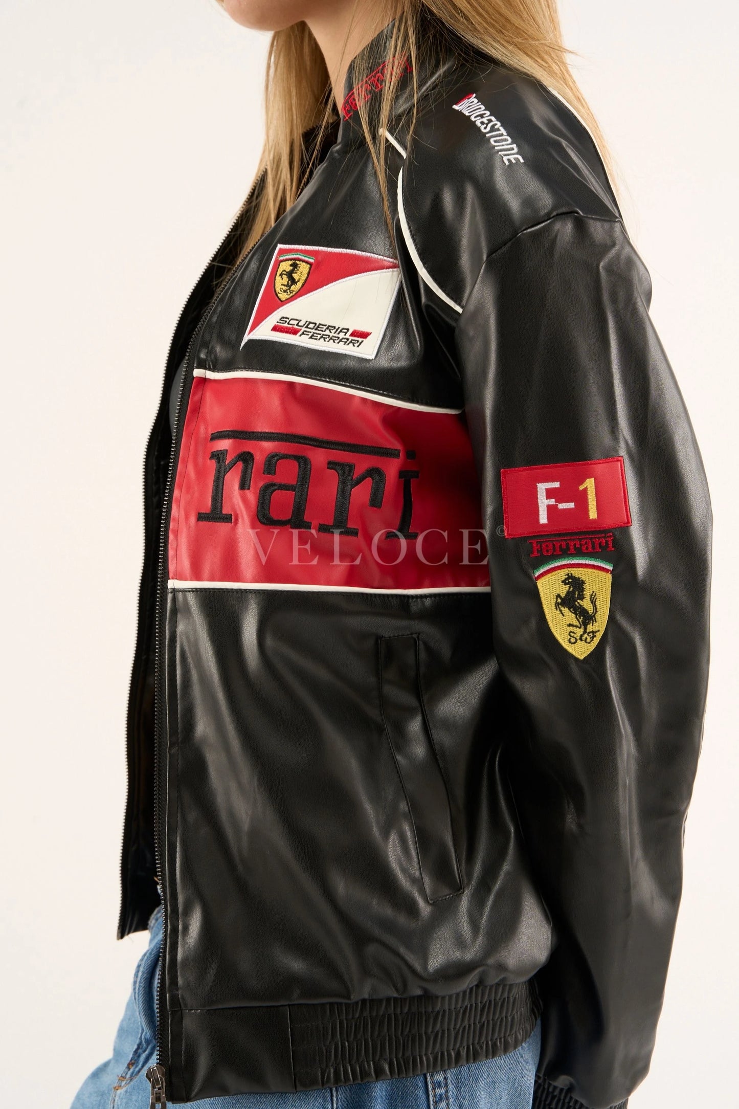 Ferrari F1 Vintage Leather Jacket - Red Edition - VELOCE