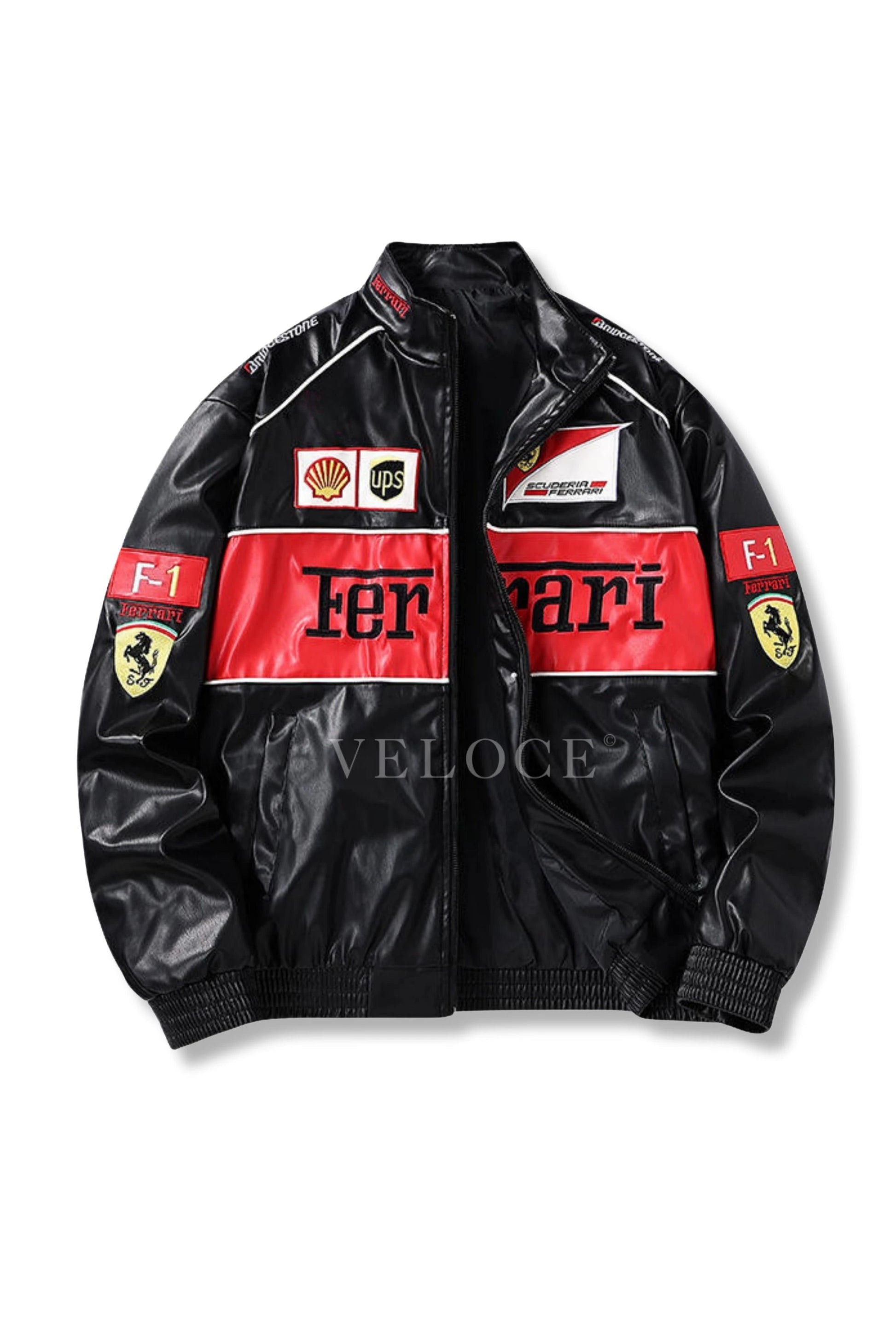 Ferrari F1 Vintage Leather Jacket - Red Edition - VELOCE