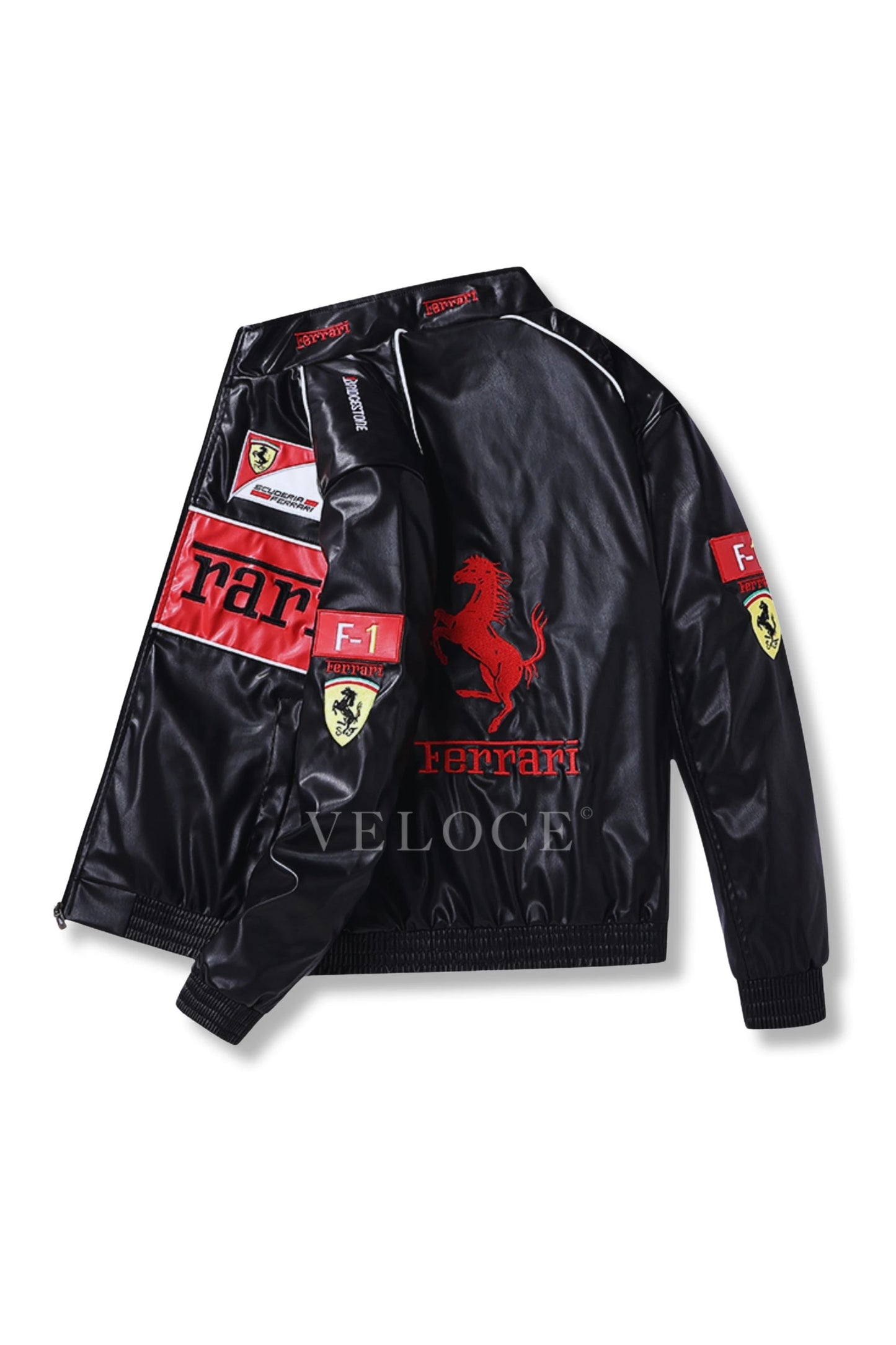 Ferrari F1 Vintage Leather Jacket - Red Edition - VELOCE