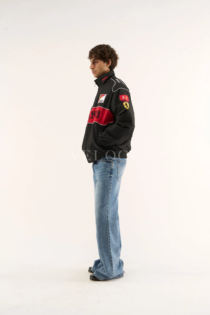 Ferrari F1 Vintage Racing Jacket - Black Edition - VELOCE