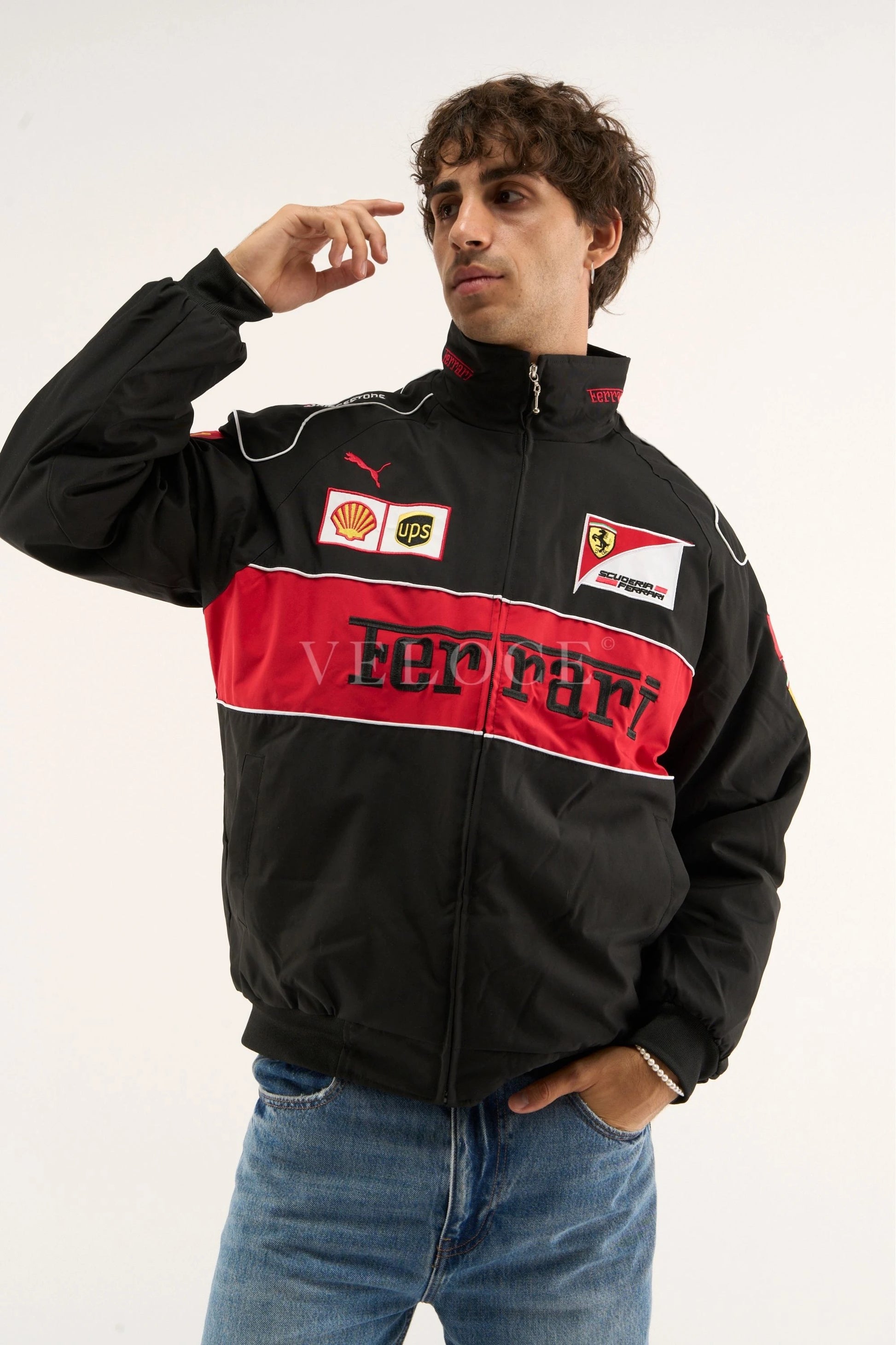 Ferrari F1 Vintage Racing Jacket - Black Edition - VELOCE