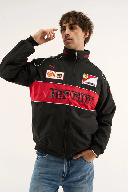 Ferrari F1 Vintage Racing Jacket - Black Edition - VELOCE