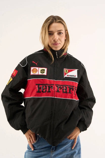 Ferrari F1 Vintage Racing Jacket - Black Edition - VELOCE