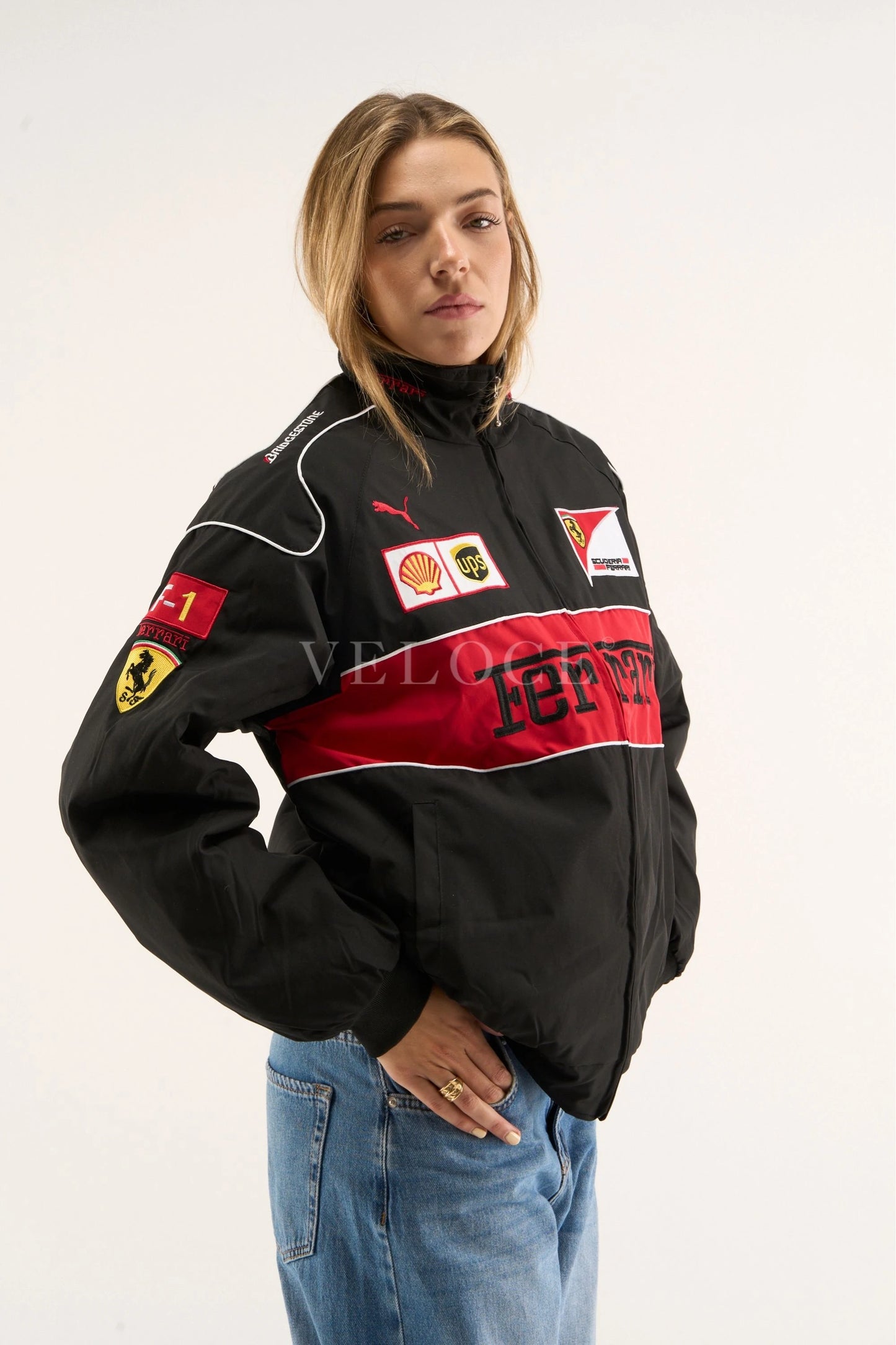 Ferrari F1 Vintage Racing Jacket - Black Edition - VELOCE