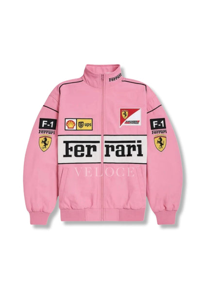 Ferrari F1 Vintage Racing Jacket - Pink Edition - VELOCE