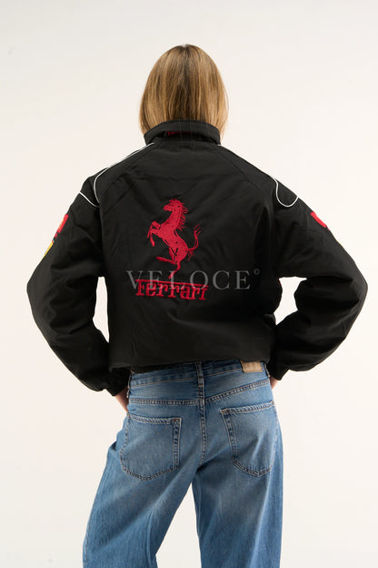 F*RRARI F1 Vintage Racing Jacket - Black Edition