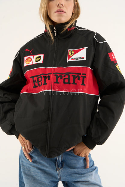 F*RRARI F1 Vintage Racing Jacket - Black Edition
