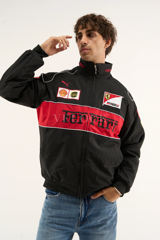 F*RRARI F1 Vintage Racing Jacket - Black Edition