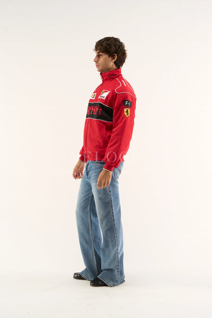 F*RRARI F1 Vintage Racing Jacket - Red Edition - VELOCE
