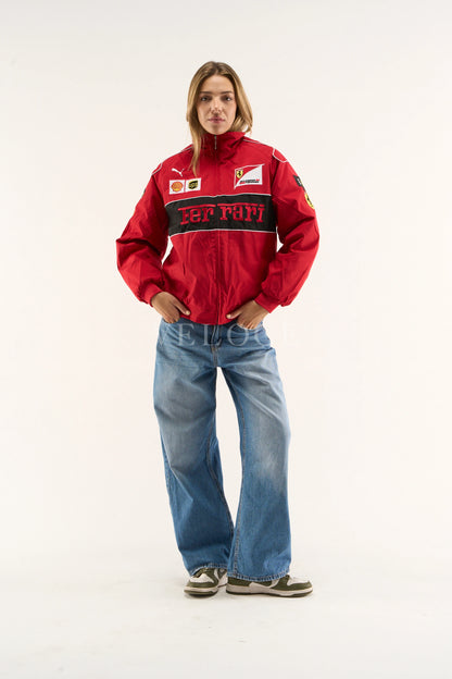 F*RRARI F1 Vintage Racing Jacket - Red Edition - VELOCE
