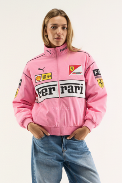 F*RRARI F1 Vintage Racing Jacket - Pink Edition - VELOCE