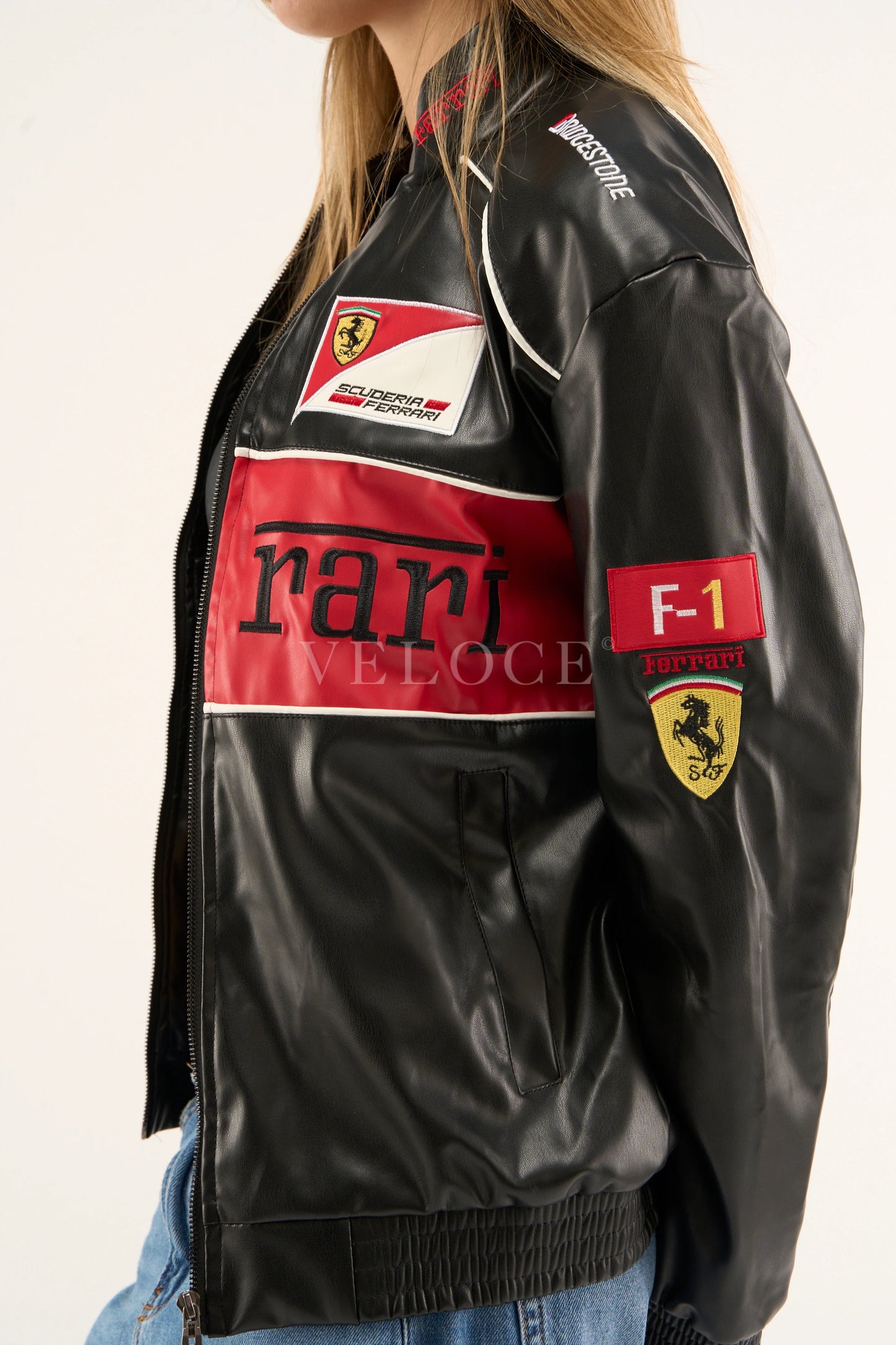 F*RRARI F1 Vintage Leather Jacket - Red Edition